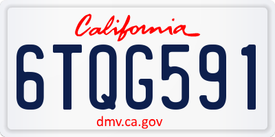 CA license plate 6TQG591