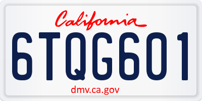 CA license plate 6TQG601