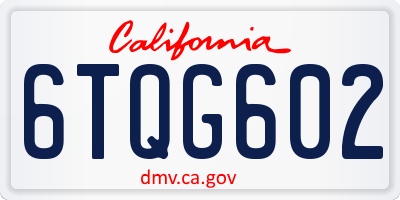 CA license plate 6TQG602