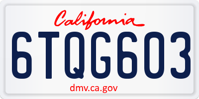 CA license plate 6TQG603