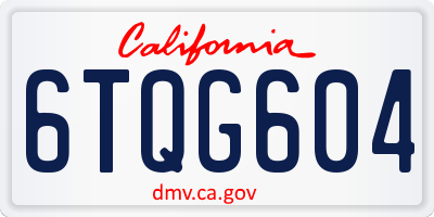 CA license plate 6TQG604