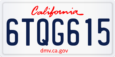 CA license plate 6TQG615