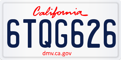 CA license plate 6TQG626