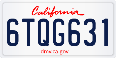 CA license plate 6TQG631