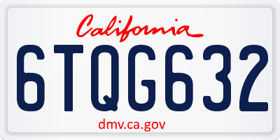 CA license plate 6TQG632