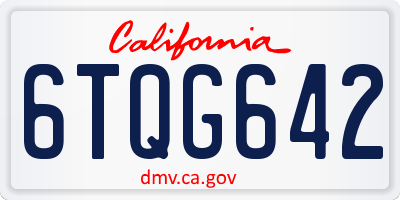CA license plate 6TQG642