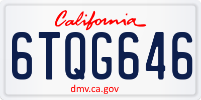 CA license plate 6TQG646