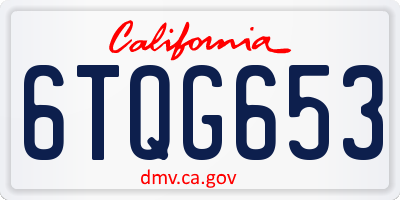 CA license plate 6TQG653