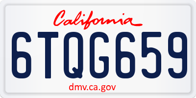 CA license plate 6TQG659