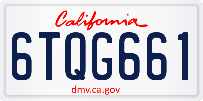 CA license plate 6TQG661