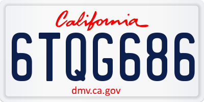 CA license plate 6TQG686