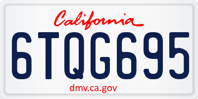 CA license plate 6TQG695