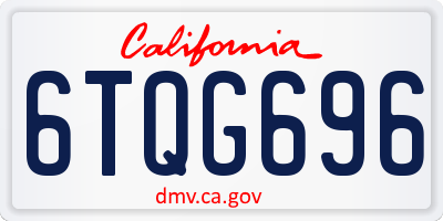 CA license plate 6TQG696