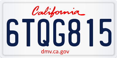 CA license plate 6TQG815