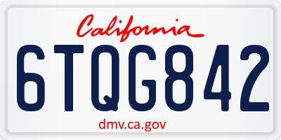 CA license plate 6TQG842
