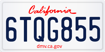 CA license plate 6TQG855