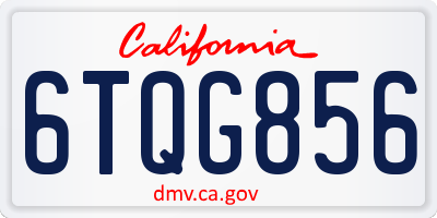 CA license plate 6TQG856