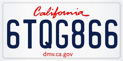 CA license plate 6TQG866