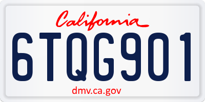 CA license plate 6TQG901