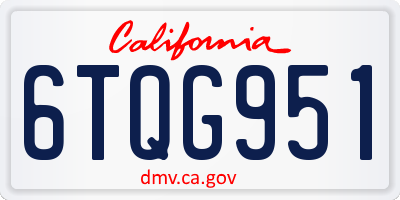 CA license plate 6TQG951