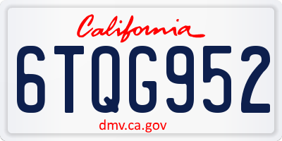 CA license plate 6TQG952