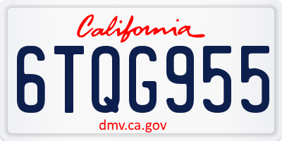 CA license plate 6TQG955