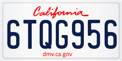 CA license plate 6TQG956