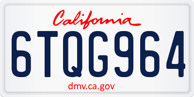 CA license plate 6TQG964