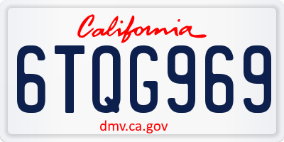CA license plate 6TQG969