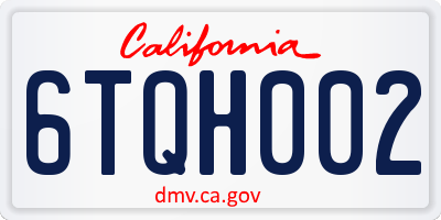 CA license plate 6TQH002