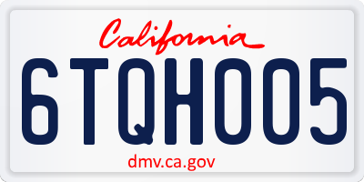 CA license plate 6TQH005