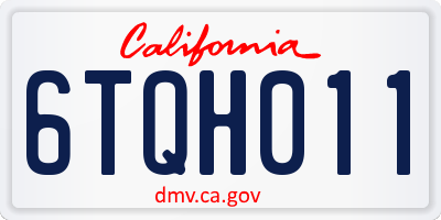 CA license plate 6TQH011