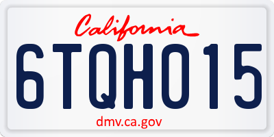 CA license plate 6TQH015