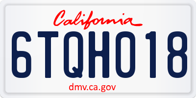 CA license plate 6TQH018