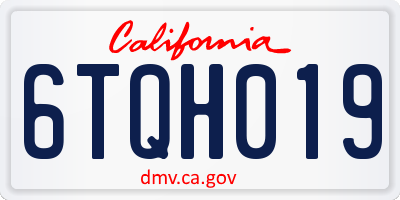 CA license plate 6TQH019