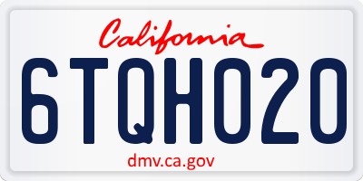 CA license plate 6TQH020