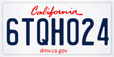 CA license plate 6TQH024