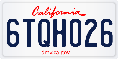 CA license plate 6TQH026