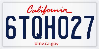 CA license plate 6TQH027