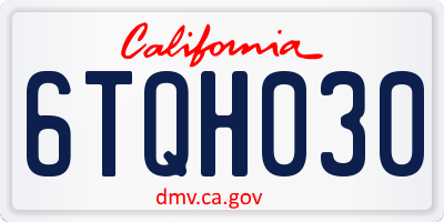 CA license plate 6TQH030