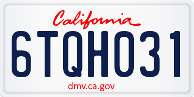 CA license plate 6TQH031