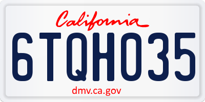 CA license plate 6TQH035