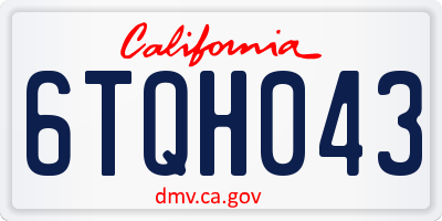 CA license plate 6TQH043