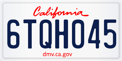 CA license plate 6TQH045