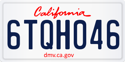 CA license plate 6TQH046