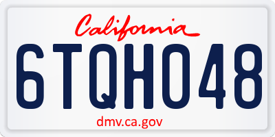 CA license plate 6TQH048