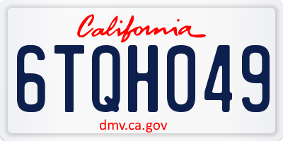 CA license plate 6TQH049