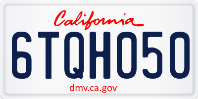 CA license plate 6TQH050