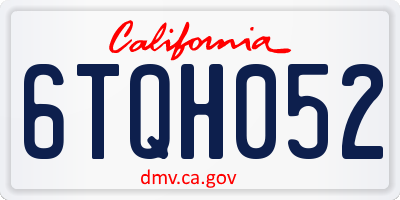 CA license plate 6TQH052