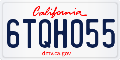CA license plate 6TQH055